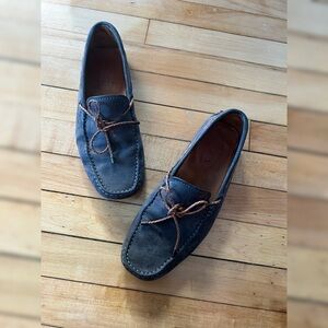 Tod's suede braided accent driver loafers